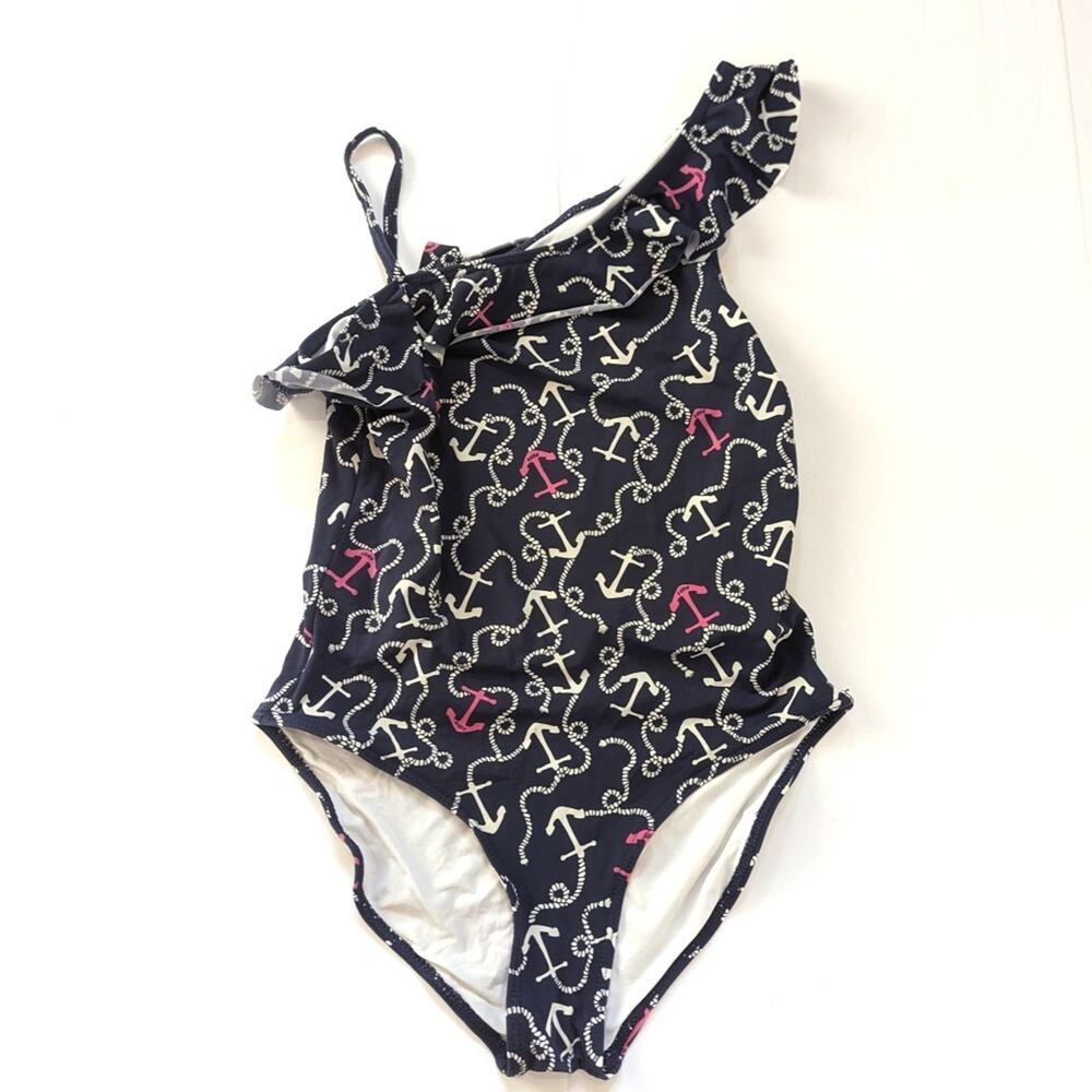 Lilly Pulitzer Swimsuit Girls Sz 7 Navy Anchor Boutique Preppy